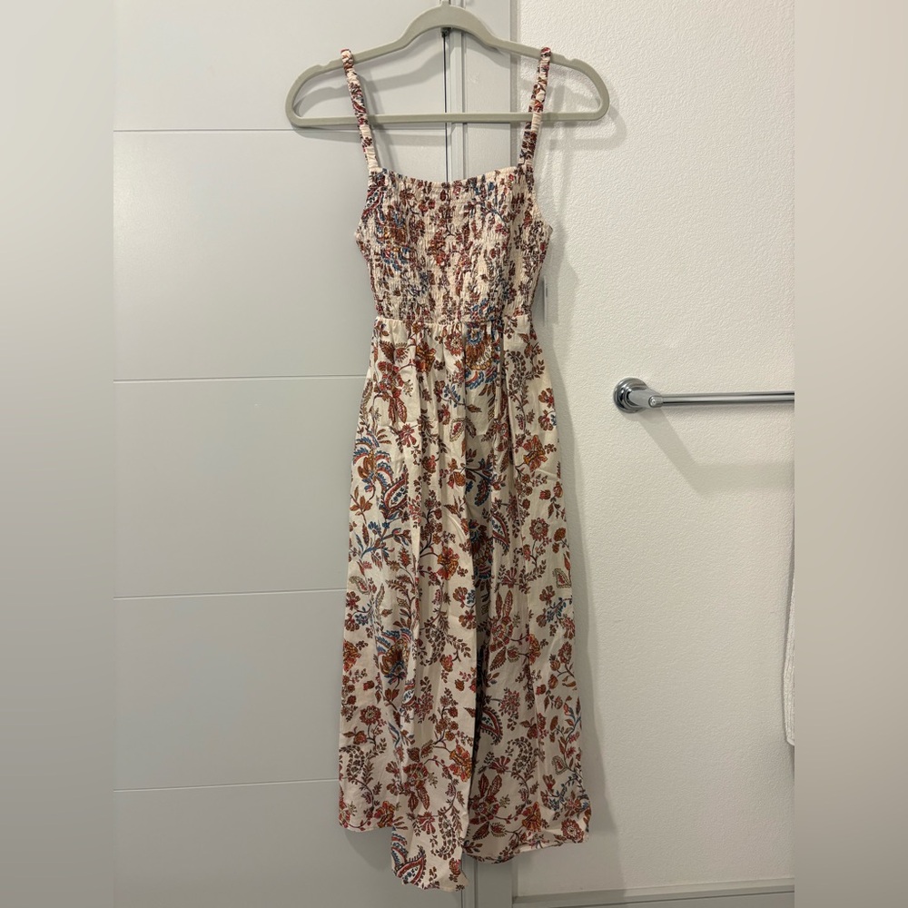 Cream & Brown Floral Dress